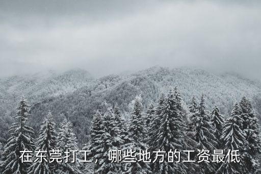 在東莞打工，哪些地方的工資最低