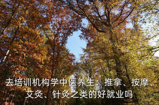 去培訓(xùn)機構(gòu)學(xué)中醫(yī)養(yǎng)生：推拿、按摩、艾灸、針灸之類的好就業(yè)嗎