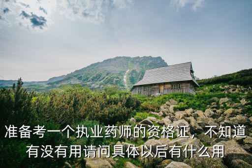 準(zhǔn)備考一個執(zhí)業(yè)藥師的資格證，不知道有沒有用請問具體以后有什么用