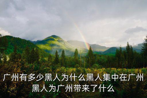 廣州黑人的商鋪在哪里,為什么黑人集中在廣州