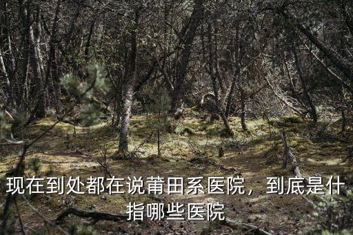 現在到處都在說莆田系醫院，到底是什指哪些醫院