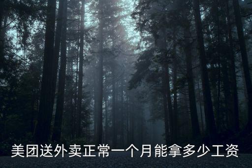 美團(tuán)送外賣正常一個(gè)月能拿多少工資