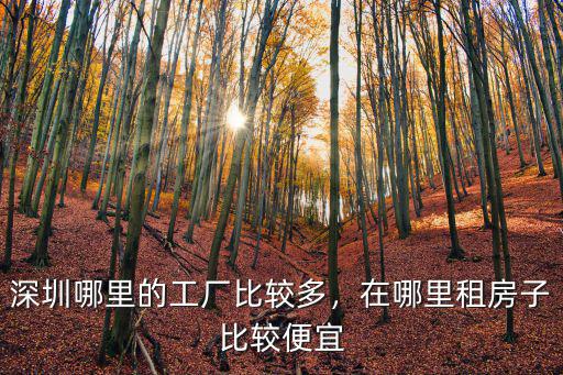 深圳哪里的工廠比較多，在哪里租房子比較便宜
