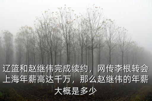 遼籃和趙繼偉完成續約，網傳李根轉會上海年薪高達千萬，那么趙繼偉的年薪大概是多少