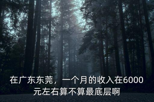 在廣東東莞，一個(gè)月的收入在6000元左右算不算最底層啊