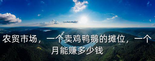 農(nóng)貿(mào)市場(chǎng)，一個(gè)賣(mài)雞鴨鵝的攤位，一個(gè)月能賺多少錢(qián)