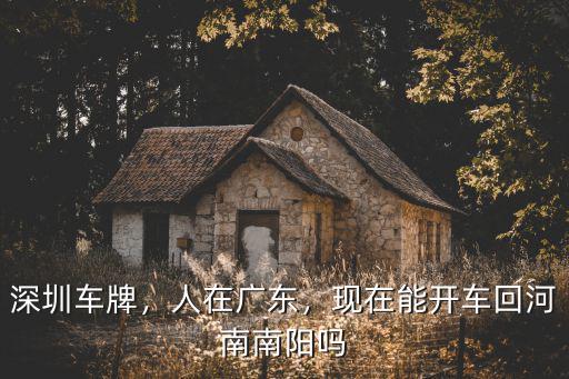 深圳車牌，人在廣東，現在能開車回河南南陽嗎