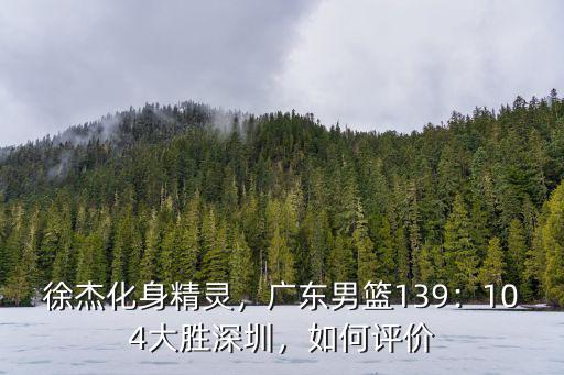 徐杰怎么評價廣東男籃,廣東男籃139