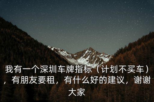 深圳有車牌指標后怎么辦,我有一個深圳車牌指標