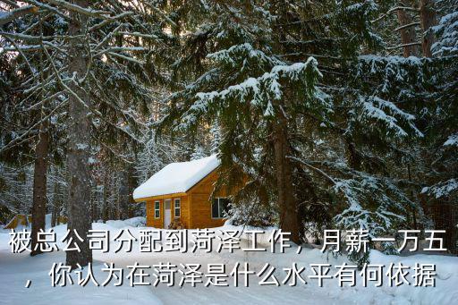 被總公司分配到菏澤工作，月薪一萬五，你認(rèn)為在菏澤是什么水平有何依據(jù)