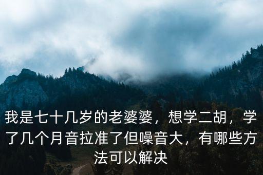我是七十幾歲的老婆婆，想學二胡，學了幾個月音拉準了但噪音大，有哪些方法可以解決