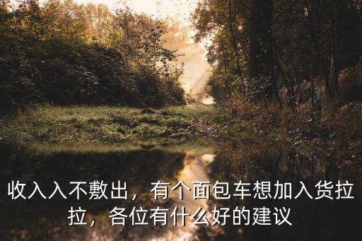 收入入不敷出，有個面包車想加入貨拉拉，各位有什么好的建議
