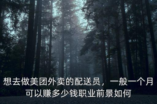 中山美團(tuán)外賣騎手一個月掙多少錢,想去做美團(tuán)外賣的配送員