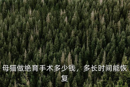 母貓做絕育手術多少錢，多長時間能恢復