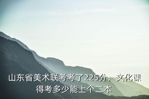 山東省美術類招生文化課分數(shù)線是多少,山東省美術聯(lián)考考了225分