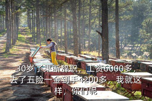 30歲了果斷辭職，工資6000多，去了五險一金到手4200多，我就這樣，你們呢