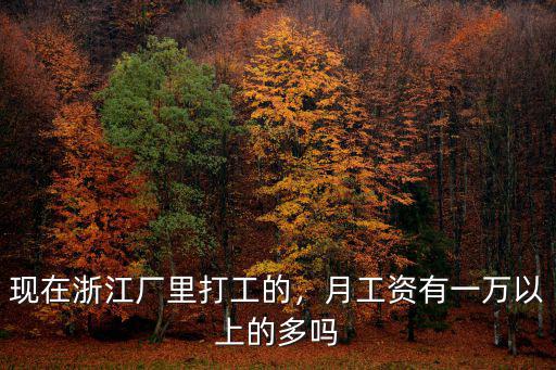 現(xiàn)在浙江廠里打工的，月工資有一萬以上的多嗎