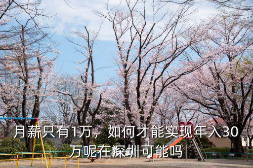月薪只有1萬，如何才能實現年入30萬呢在深圳可能嗎