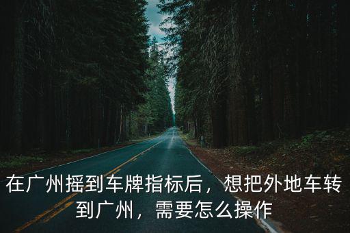 廣州車輛指表通過后怎么搖號,在廣州搖到車牌指標(biāo)后