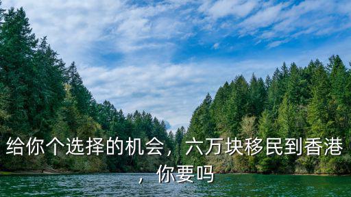 給你個選擇的機會，六萬塊移民到香港，你要嗎