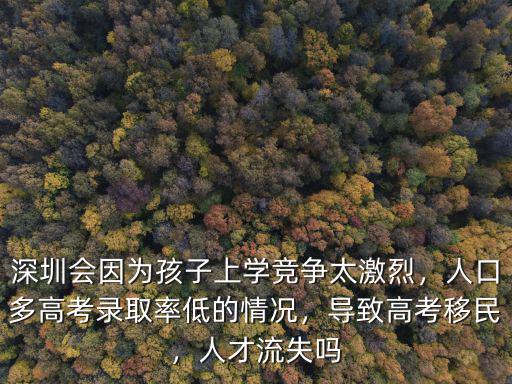 深圳會因?yàn)楹⒆由蠈W(xué)競爭太激烈，人口多高考錄取率低的情況，導(dǎo)致高考移民，人才流失嗎