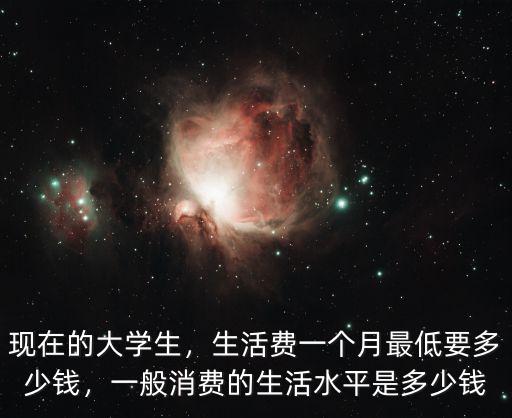現(xiàn)在的大學(xué)生，生活費(fèi)一個月最低要多少錢，一般消費(fèi)的生活水平是多少錢