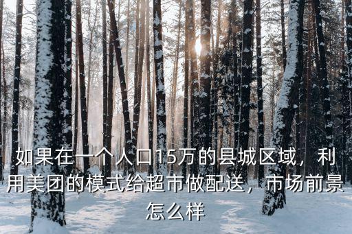 在深圳做超市配送怎么樣,利用美團(tuán)的模式給超市做配送