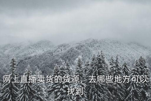 中山商家直播賣貨去哪里找貨,網上直播賣貨的貨源
