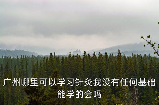 廣州哪里可以學習針灸我沒有任何基礎能學的會嗎