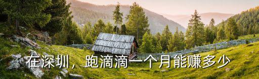 在深圳，跑滴滴一個(gè)月能賺多少