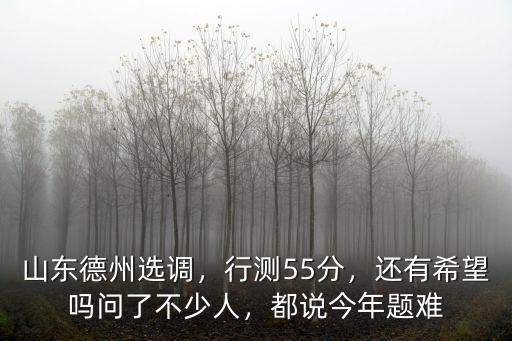 山東德州選調，行測55分，還有希望嗎問了不少人，都說今年題難