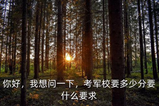你好，我想問一下，考軍校要多少分要什么要求