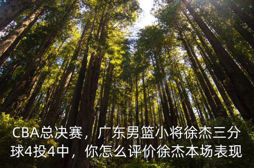 CBA總決賽，廣東男籃小將徐杰三分球4投4中，你怎么評價徐杰本場表現