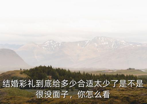 結婚彩禮到底給多少合適太少了是不是很沒面子，你怎么看