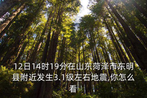 12日14時19分在山東菏澤市東明縣附近發生3.1級左右地震,你怎么看