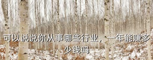 可以說說你從事哪些行業，一年能賺多少錢嗎