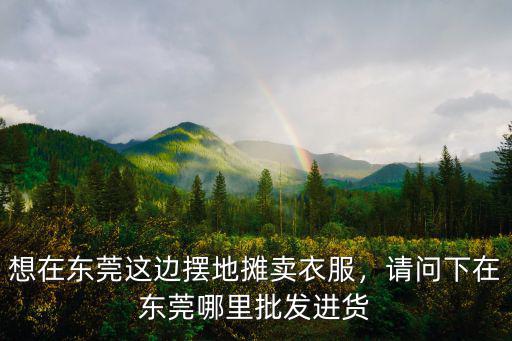 想在東莞這邊擺地攤賣衣服，請問下在東莞哪里批發進貨