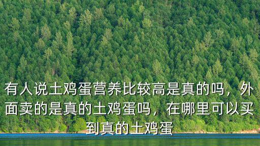 有人說土雞蛋營養比較高是真的嗎，外面賣的是真的土雞蛋嗎，在哪里可以買到真的土雞蛋