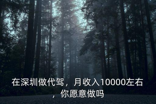在深圳做代駕，月收入10000左右，你愿意做嗎