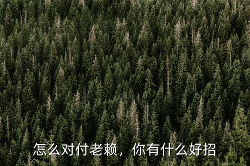 怎么對付老賴，你有什么好招