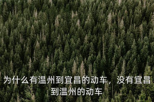 請問溫州至宜昌動車票是多少,為什么有溫州到宜昌的動車