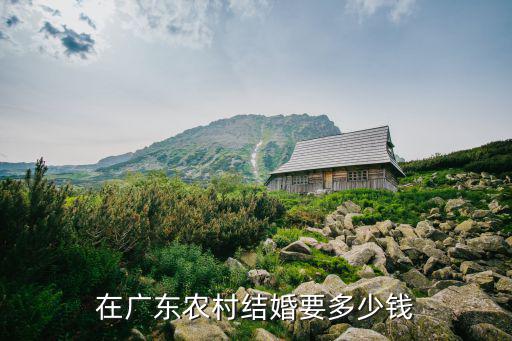 在廣東農(nóng)村結(jié)婚要多少錢