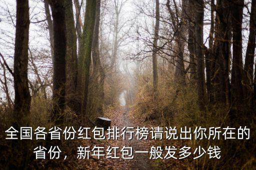 全國各省份紅包排行榜請說出你所在的省份，新年紅包一般發多少錢