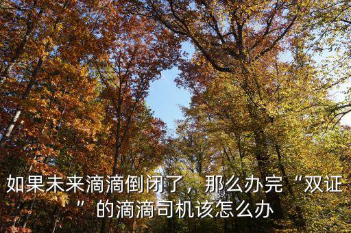 如果未來滴滴倒閉了，那么辦完“雙證”的滴滴司機(jī)該怎么辦