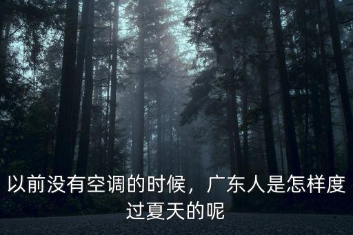 廣州人怎么度過炎熱夏天,廣東人是怎樣度過夏天的呢