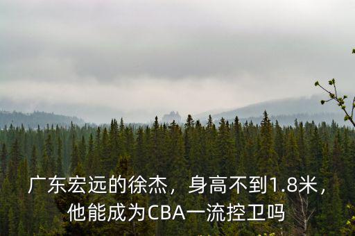 廣東宏遠的徐杰，身高不到1.8米，他能成為CBA一流控衛嗎