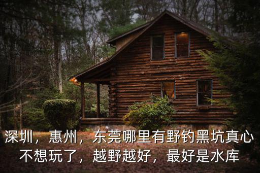 深圳，惠州，東莞哪里有野釣黑坑真心不想玩了，越野越好，最好是水庫