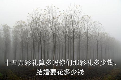 十五萬彩禮算多嗎你們那彩禮多少錢，結婚要花多少錢