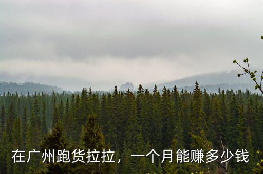 在廣州跑貨拉拉，一個月能賺多少錢