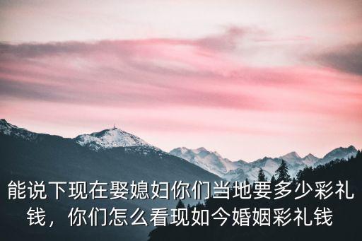 能說下現在娶媳婦你們當地要多少彩禮錢，你們怎么看現如今婚姻彩禮錢